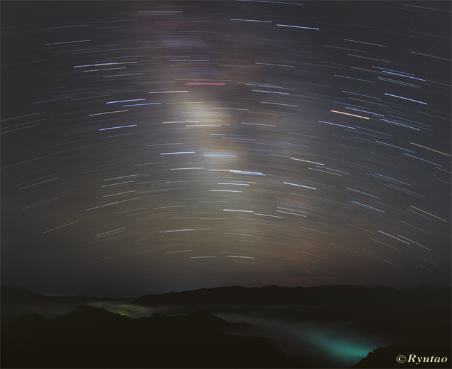 Star Trail of Milky Way in Kumano Kodo
